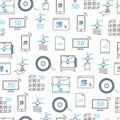 3D Printing Seamless Pattern Background. Vector Royalty Free Stock Photo