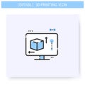 3d printing software line icon. Editable