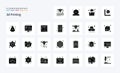 25 3d Printing Solid Glyph icon pack Royalty Free Stock Photo