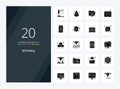 20 3d Printing Solid Glyph icon for presentation Royalty Free Stock Photo