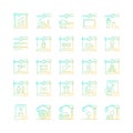 3d printing technology gradient linear vector icons set Royalty Free Stock Photo
