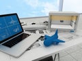 3d printing technology, printing plane Royalty Free Stock Photo