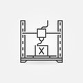 3D Printing vector 3d-printer concept icon in outline style