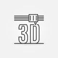 3D Printing vector thin line Prototype concept icon or symbol Royalty Free Stock Photo