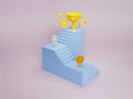 3d prizes for winners in each step. 3d rendering illustration