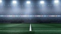 3D professional soccer stadium background with rain