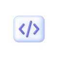 3D Programming code icon isolated on white background. Development and software concept. Can be used for many purposes. Royalty Free Stock Photo