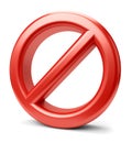 3d prohibited sign Royalty Free Stock Photo