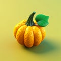 Minimalistic 3d Acorn Squash Game Design On Yellow Background