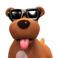 3d Puppy dog in cool shades Royalty Free Stock Photo