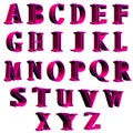 3D purple alphabet