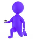 3d purple character propsing with a ring Royalty Free Stock Photo
