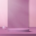 3d purple color podium and minimal purple color wall scene. 3d podium minimal abstract background. Vector