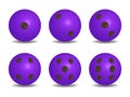 3d Purple Color circular Dice