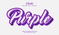 Purple editable text effect. Vector editable text effect Royalty Free Stock Photo