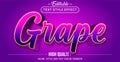 3D purple grape text effect - Editable text effect Royalty Free Stock Photo