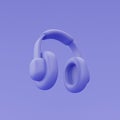 3d purple headphone isolated.3d rendering