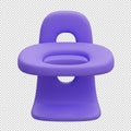 3d purple inflatable pool float in shape of a unicorn head isolated on transparent background Royalty Free Stock Photo