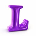 Purple 3d Cartoon Letter L On White Background