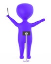 3d purple music conductor character