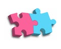 3d puzzle. Color volumetric icon for websites, applications, social networks