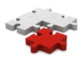 3D puzzle pieces. Concept outcast. Royalty Free Stock Photo
