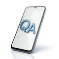 3D Q and A on Smartphone Icon isolated on white background Royalty Free Stock Photo