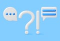 3d Question Exclamation Marks with Chat Bubbles Royalty Free Stock Photo