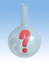 3D question mark in a chemical flask.