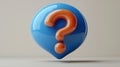 3D Question Mark Icon in Blue Bubble Royalty Free Stock Photo