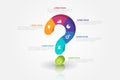 3D question mark infographics template for business, education, web design, banners, brochures, flyers.