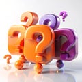 3D Question Marks Confusion Asking Problem Solution Clipart Royalty Free Stock Photo