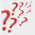 3d question marks. Unsolved problem concept