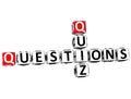 3D Question Quiz Crossword Royalty Free Stock Photo