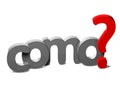 3D Question Word How In Spanish Language Como on white background