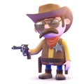 3d Quick draw cowboy Royalty Free Stock Photo