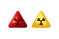3d radiation warning signs vector illustration design