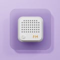 3d radio icon renderings illustration flat themed in simple white color.