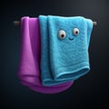 Cute 3d Towel With Funny Faces Photorealistic Details Unreal Engine Style