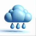 3D rain cloud icon, high quality meteorologic Royalty Free Stock Photo