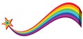 3d rainbow line star wave banner