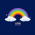 3d Rainbow Pride Love Has no Limits Concept Cartoon Style. Vector