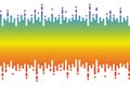 3D Rainbow Pulse music player on white. Audio colorful wave logo. Fluid design symbol. Jpeg equalizer element