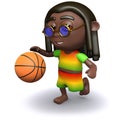 3d Rastafarian basketball