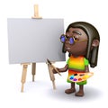 3d Rastafarian is about to do a painting