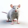 3d Rat Model In Cel Shading Style On White Background