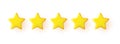 3D Rating stars icon for review product. Royalty Free Stock Photo