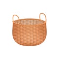 3D rattan basket with handles, wicker empty hamper or straw bag