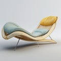 3d Rattan Sofa: Biomorphic Design With Light Azure And Amber Colors