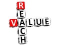 3D Reach Value Crossword Royalty Free Stock Photo
